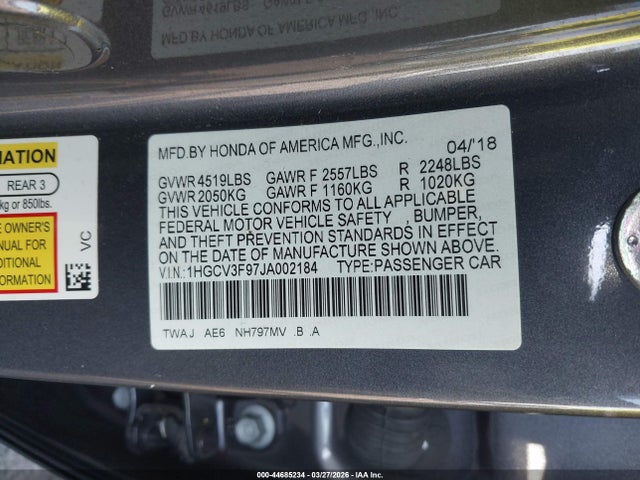 2018 HONDA ACCORD HYBRID 1HGCV3F97JA002184 Photo 8
