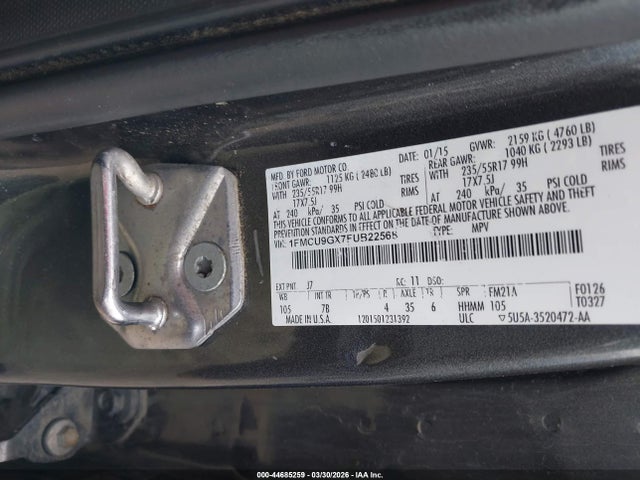 1FMCU9GX7FUB22568 Ford ESCAPE SE