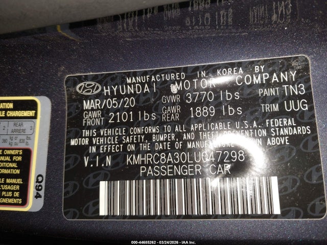 Hyundai Venue Denim 2020 KMHRC8A30LU047298 Image 9