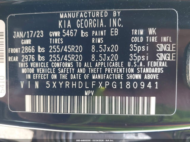 2023 KIA SORENTO 5XYRHDLFXPG180941 Photo 8