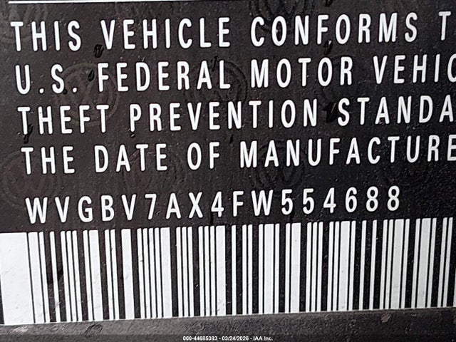 WVGBV7AX4FW554688 Volkswagen TIGUAN SE