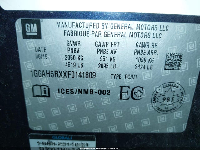 2015 CADILLAC ATS 1G6AH5RXXF0141809 Photo 8