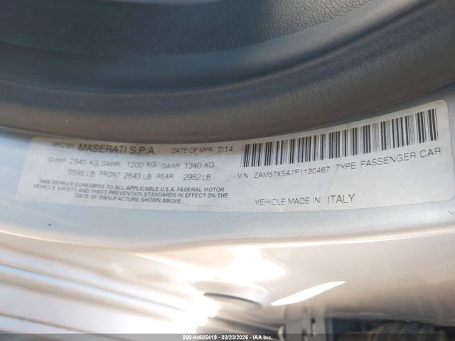 2015 MASERATI GHIBLI ZAM57XSA7F1130467 Photo 8