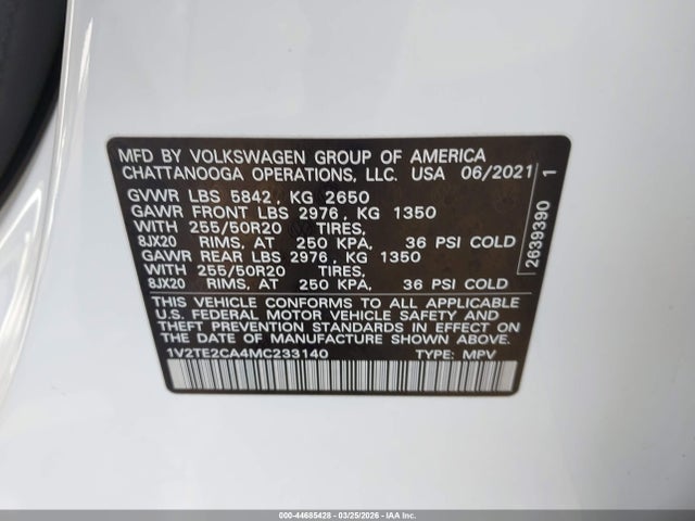 2021 VOLKSWAGEN ATLAS CROSS SPORT 1V2TE2CA4MC233140 Photo 8