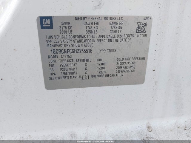 Chevrolet Silverado 1500 Wt 2017 1GCRCNEC6HZ255516 Image 9