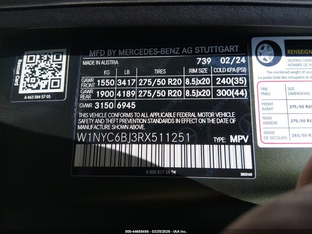 W1NYC6BJ3RX511251 Mercedes-Benz G 550 4matic
