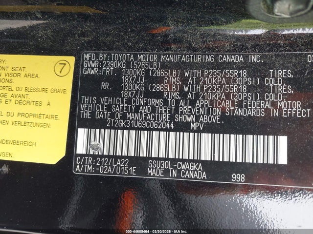 Продаж на аукціоні авто 2009 Lexus Rx 350, vin: 2T2GK31U69C062044, номер лоту: 44685464
