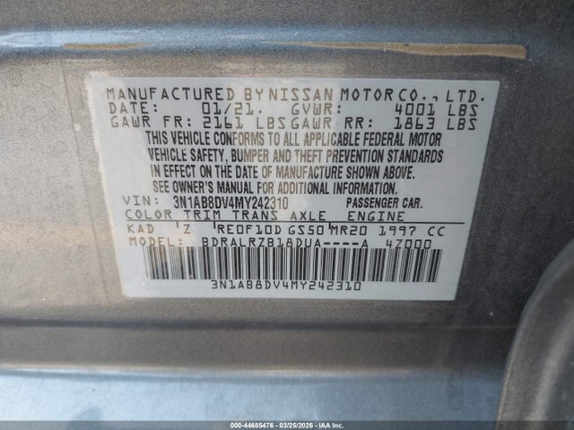 3N1AB8DV4MY242310 Nissan Sentra Sr Xtronic Cvt