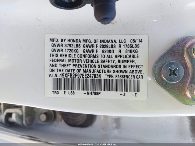 Honda Civic Ex-l 2014 19XFB2F97EE247634 Image 9