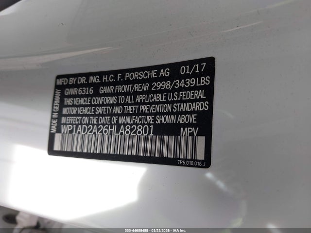 2017 PORSCHE CAYENNE WP1AD2A26HLA82801 Photo 8