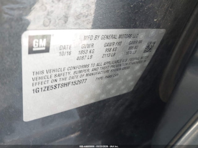 1G1ZE5ST8HF152977 Chevrolet MALIBU 1LT