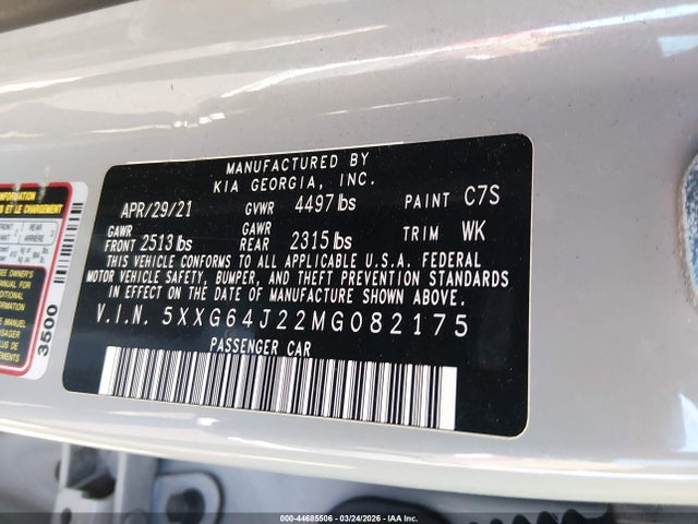 5XXG64J22MG082175 KIA K5 Gt-line