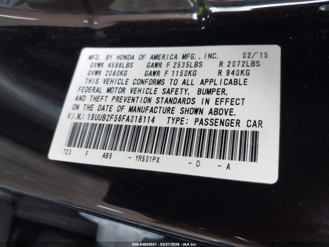 2015 Acura Tlx V6 Tech მანქანა იყიდება აუქციონზე, vin: 19UUB2F56FA018114, აუქციონის ნომერი: 44685551