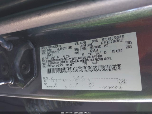 1FTEW1EG5GKE05267 Ford F-150 Xlt