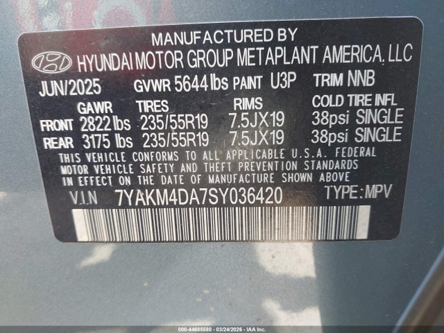 7YAKM4DA7SY036420 Hyundai IONIQ 5 SE