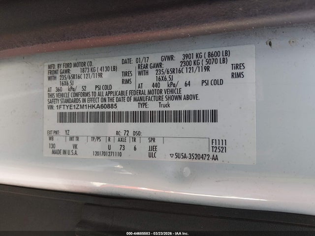 1FTYE1ZM1HKA60885 Ford Transit-150