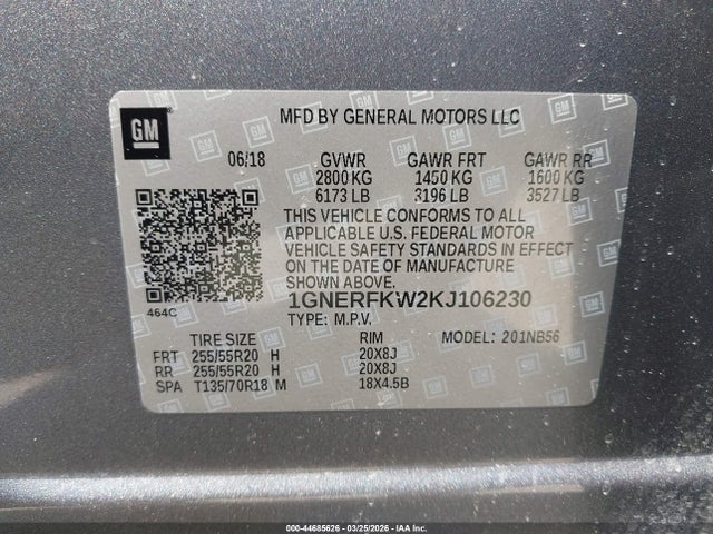 1GNERFKW2KJ106230 Chevrolet Traverse Ls