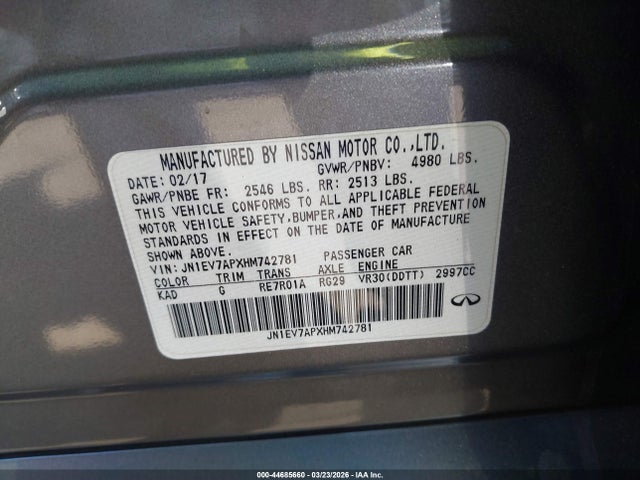 JN1EV7APXHM742781 Infiniti Q50 3.0t Premium