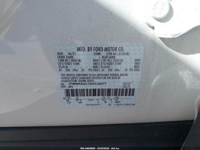 1FMWK8GC3SGC42077 Ford Explorer St