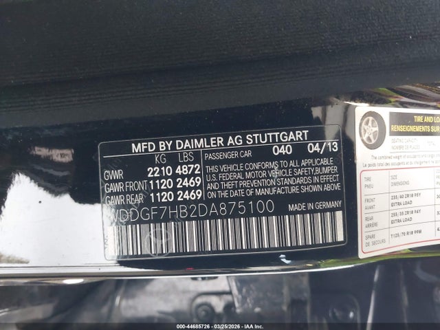 Продаж на аукціоні авто 2013 Mercedes-benz C 63 Amg, vin: WDDGF7HB2DA875100, номер лоту: 44685726