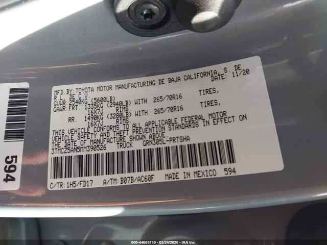 3TMCZ5AN5MM390526 Toyota Tacoma Trd Off-road