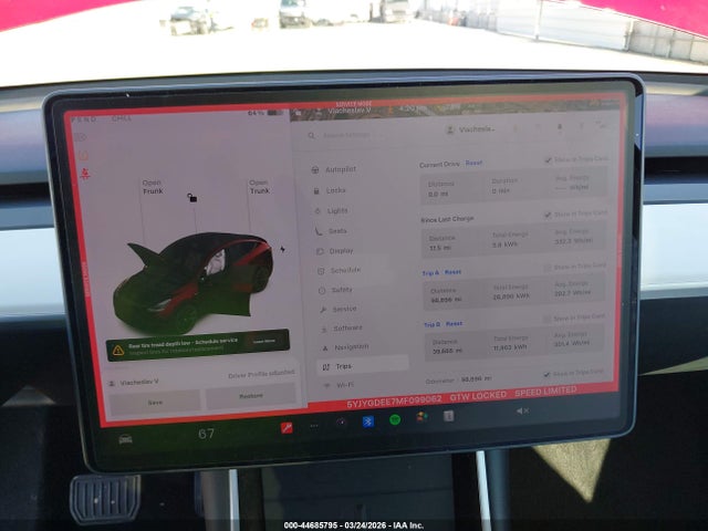 2021 Tesla Model Y Long Range Dual Motor All-wheel Drive მანქანა იყიდება აუქციონზე, vin: 5YJYGDEE7MF099062, აუქციონის ნომერი: 44685795