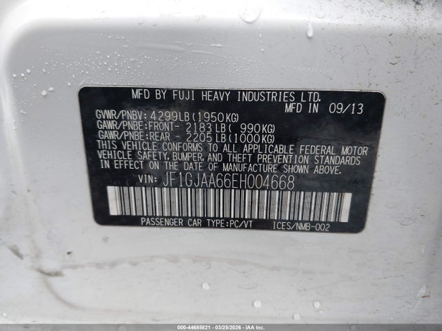 JF1GJAA66EH004668 Subaru Impreza 2.0i