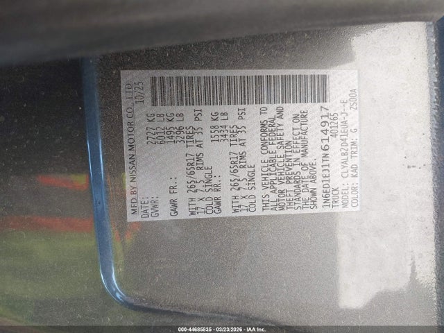 1N6ED1EJ1TN614917 Nissan Frontier