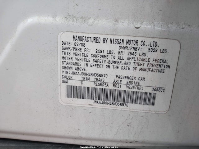 2008 INFINITI EX35 JNKAJ09F58M358870 Photo 8