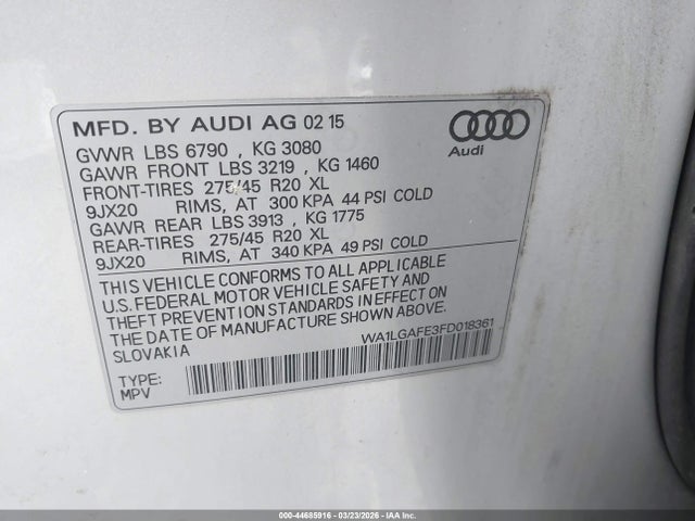 2015 AUDI Q7 WA1LGAFE3FD018361 Photo 8