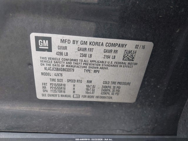 2016 BUICK ENCORE KL4CJCSB4GB632079 Photo 8