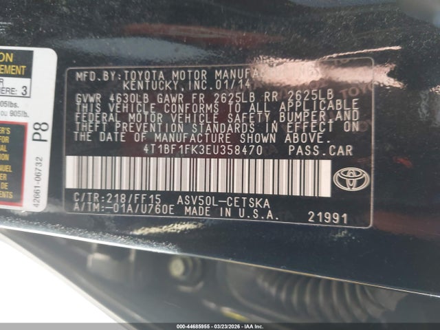 4T1BF1FK3EU358470 Toyota Camry Se Sport