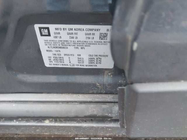 2022 CHEVROLET TRAX KL7CJNSM3NB500234 Photo 8