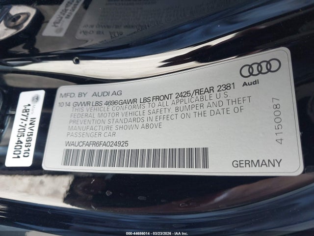 2015 AUDI A5 WAUCFAFR6FA024925 Photo 8