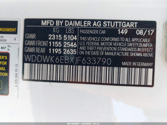WDDWK6EBXJF633790 Mercedes-Benz Amg C 43 4matic