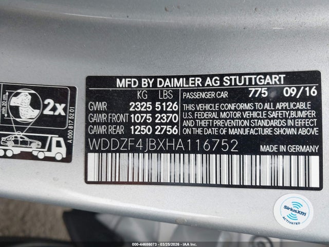 WDDZF4JBXHA116752 Mercedes-Benz E 300