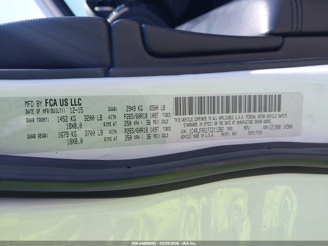 2015 JEEP GRAND CHEROKEE 1C4RJFAG1FC211282 Photo 8