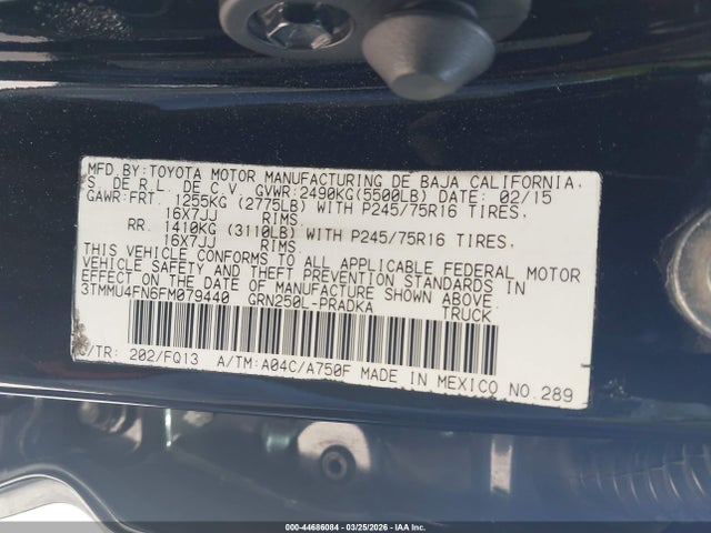 3TMMU4FN6FM079440 Toyota Tacoma Base V6
