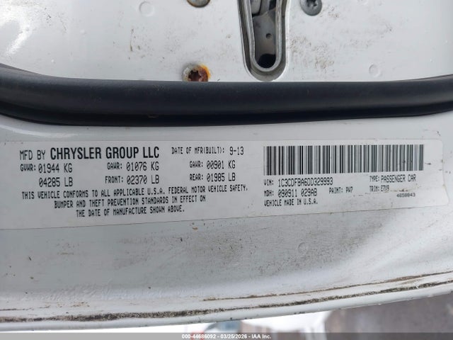 44686092 :رقم المزاد ، 1C3CDFBA6DD329993 vin ، 2013 Dodge Dart Sxt مزاد بيع