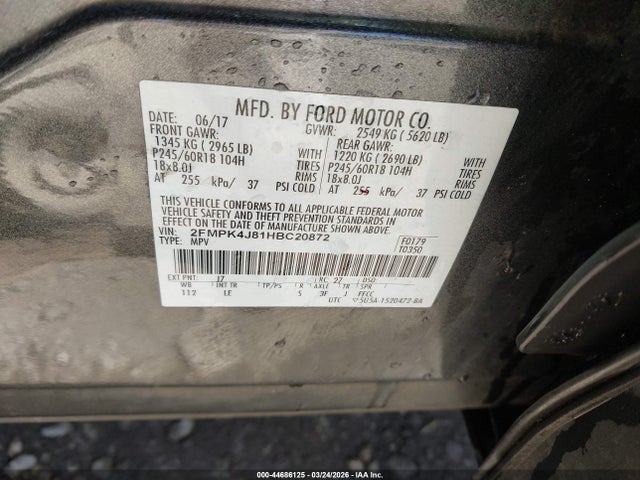 Ford EDGE SEL 2017 2FMPK4J81HBC20872 Image 9