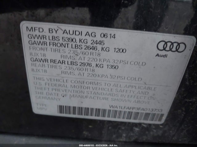 2015 AUDI Q5 WA1LFAFP3FA013733 Photo 8