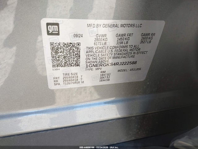1GNERGKS4RJ222588 Chevrolet Traverse Fwd Lt