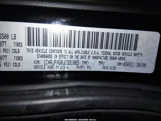 1C4RJFAG0JC331065 Jeep Grand Cherokee Altitude 4x4