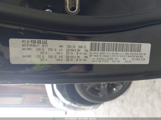 44686298 :رقم المزاد ، 3C4PDDGG1JT257654 vin ، 2018 Dodge Journey Crossroad Awd مزاد بيع