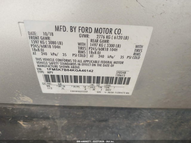 Ford Explorer 2019 1FM5K7B84KGA46142 Image 9