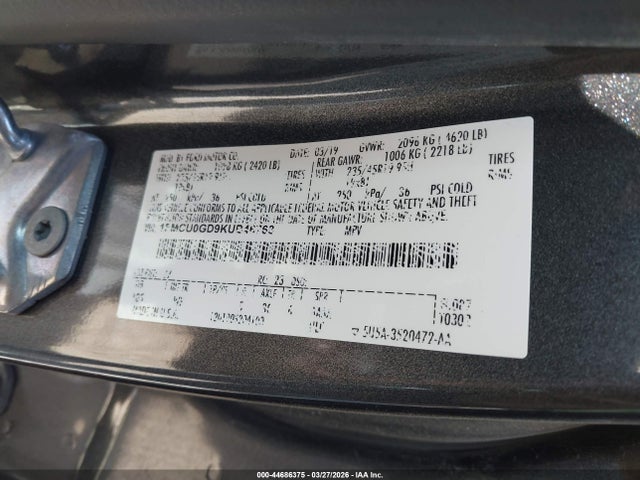 1FMCU0GD9KUB46768 Ford ESCAPE SE