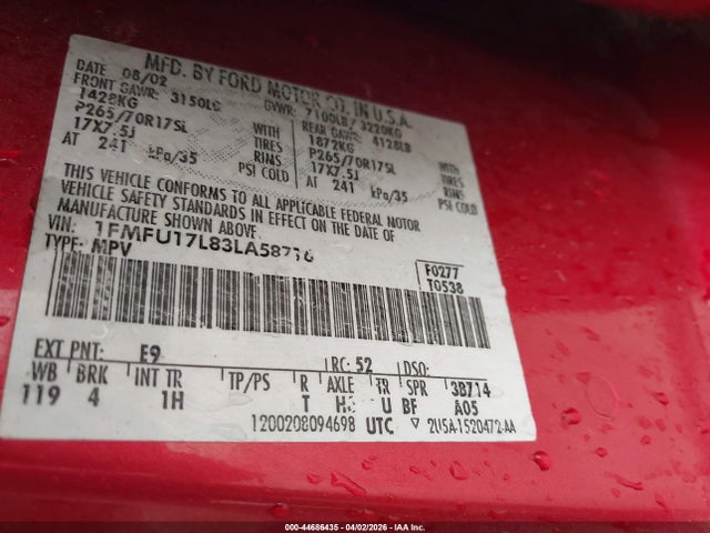 2003 FORD EXPEDITION 1FMFU17L83LA58716 Photo 8