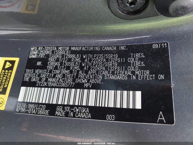 2012 LEXUS RX 350 2T2ZK1BA8CC065777 Photo 8