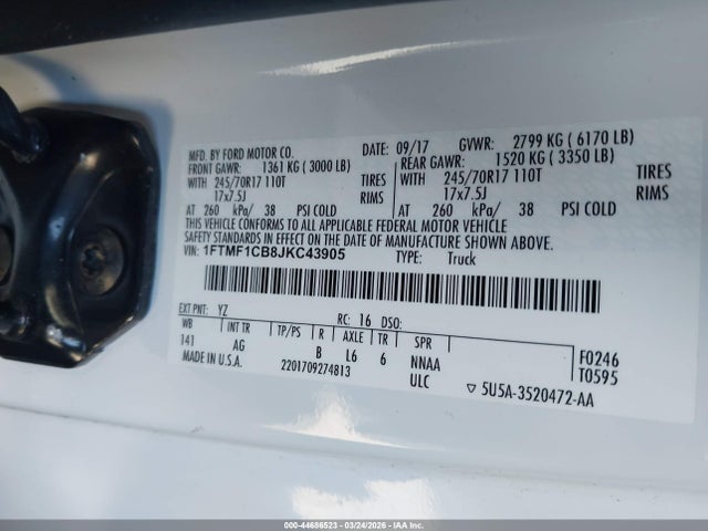 Ford F-150 Xl 2018 1FTMF1CB8JKC43905 Image 9