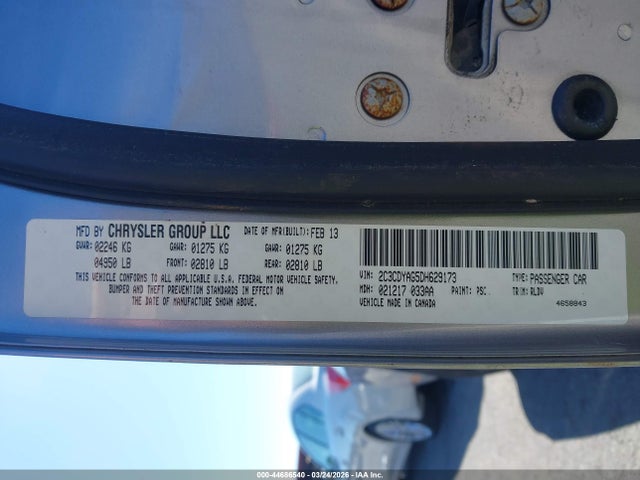 44686540 :رقم المزاد ، 2C3CDYAG5DH629173 vin ، 2013 Dodge Challenger Sxt Plus مزاد بيع